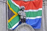 The Manneken Pis in a South African costume.