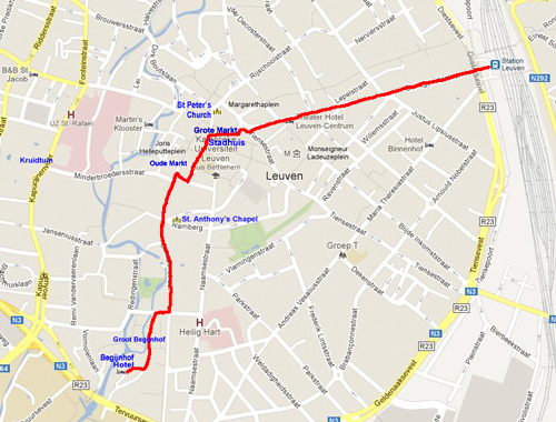 Map of the town of Leuven.