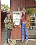 Denise and I with a just purchased bottle of the Swedish Hill 2010 Reserve Chardonnay that won gold this May at the Riverside International Wine Competition.